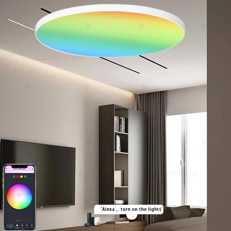 Zigbee 3.0 Smart Ceiling Lights 24W Led Ceiling Lamp RGBCW Led Work with Alexa Google Voice Control APP Dimming Home Assistant