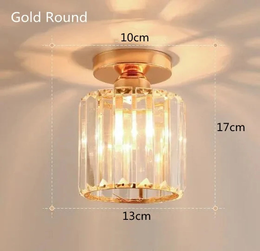 Crystal Ceiling Light Corridor Channel Ceiling Lamp Luxur Balcony Aisle Lamp Home Foyer Track Light Kitchen Ceiling Light