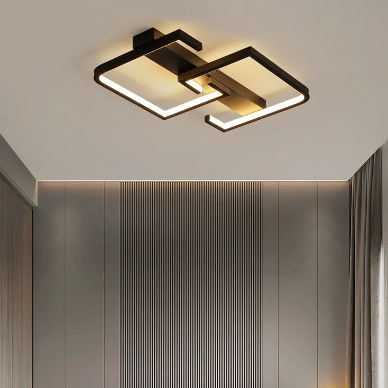 Nordic Remote Control Led Ceiling Lights Modern Bedroom Ceiling Light 220V Living Room Black Dimmable Led Ceiling Lamps Lighting