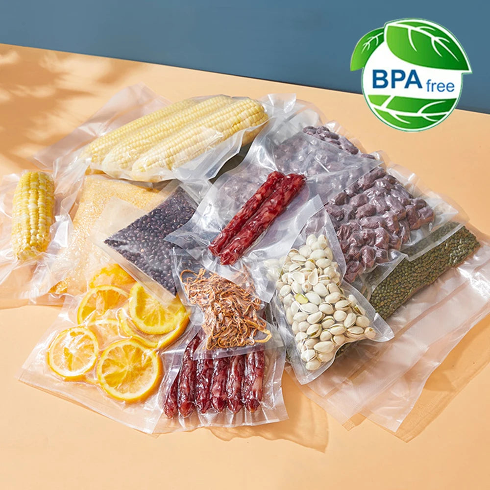 Vacuum Packaging Bags for Food 100Pcs Food Vacuum Storage Packaging Bag for Vacuum Sealer Thicker Food Fresh Keeping Sealing Bag