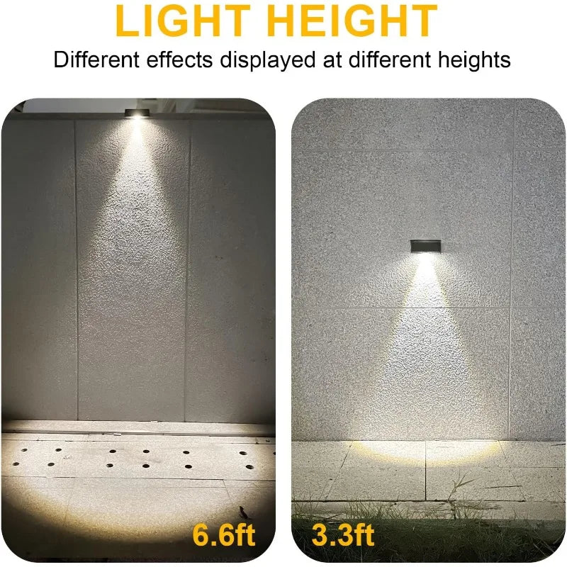 Solar Wall Lights Fence Lights Solar Powered Outdoor Waterproof LED Downlight Deck Lighting for Railing Mailbox Balcony Garden