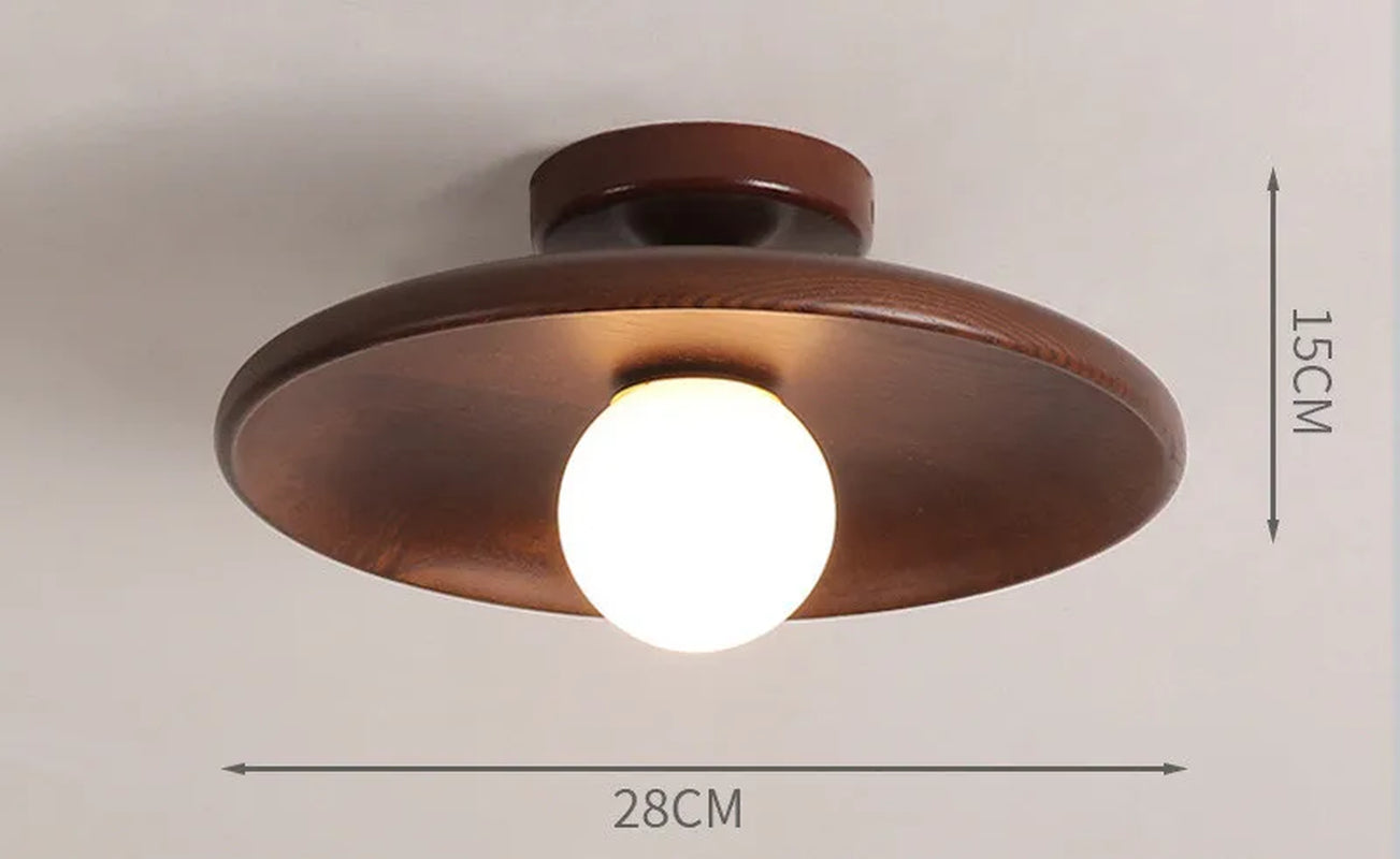 Modern Wooden Ceiling Light Log Color Walnut Wood Ceiling Lamps for Aisle Corridor Passway Stairs Surface Ceiling Lighting G9