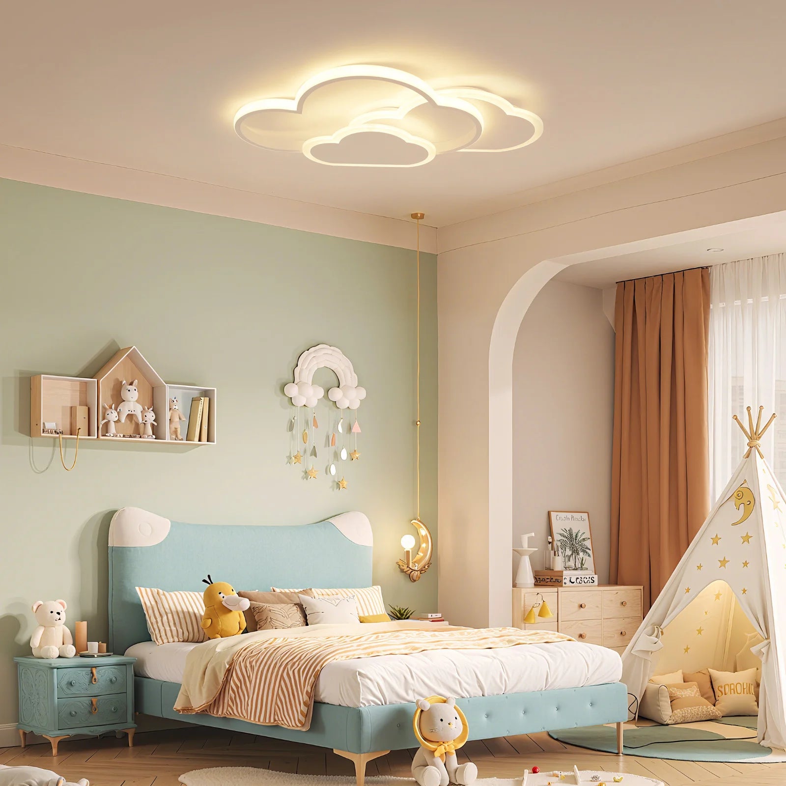 42W LED Cloud Ceiling Light White Ceiling Mounted for Bedroom Living Dining Room Study Kitchen Ceiling Chandelier Indoor Home