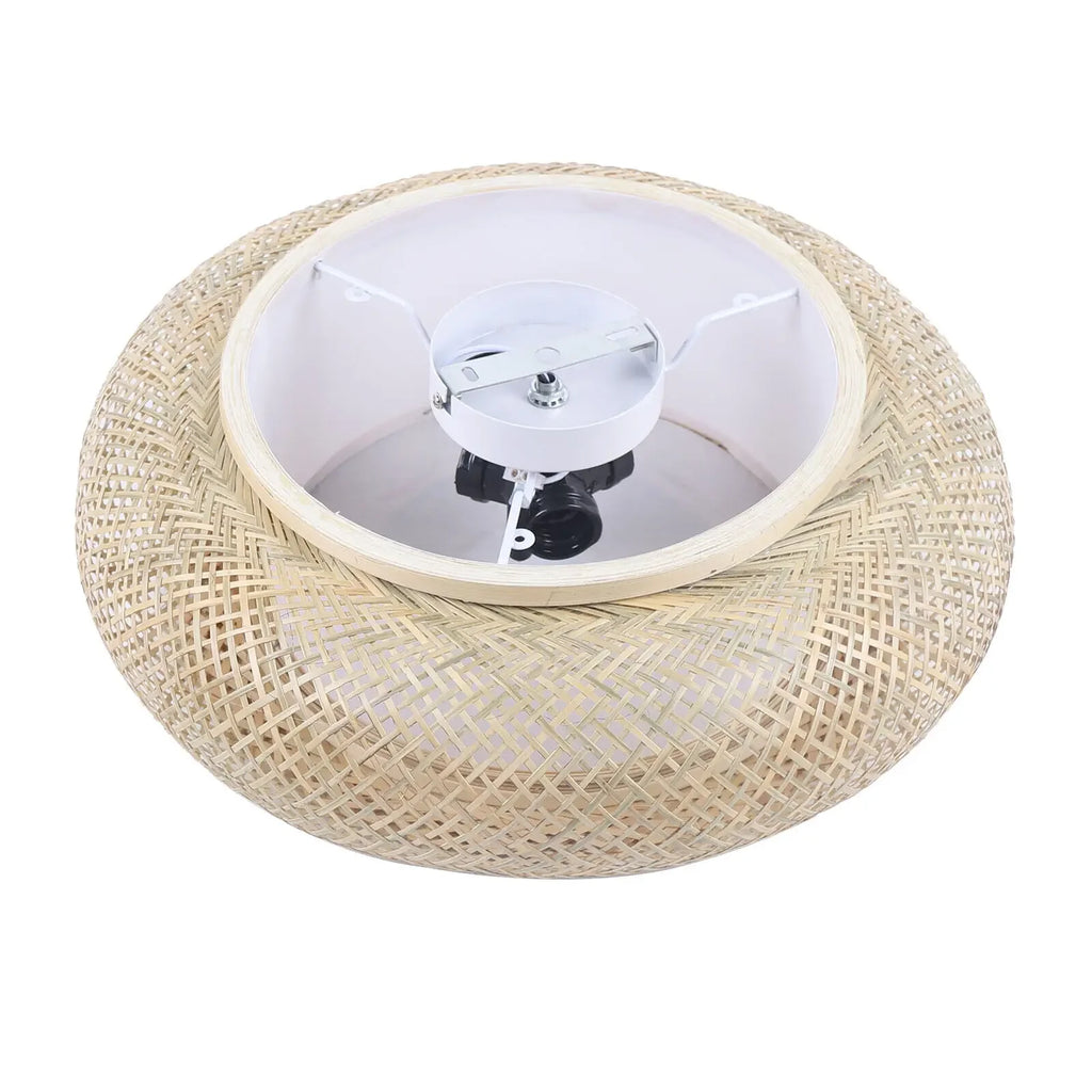 20" Flush Mount Bamboo Shade Ceiling Light Fixture Hanging Pendant Lamp Design Lamps for Living Room Lights Ceiling Lights