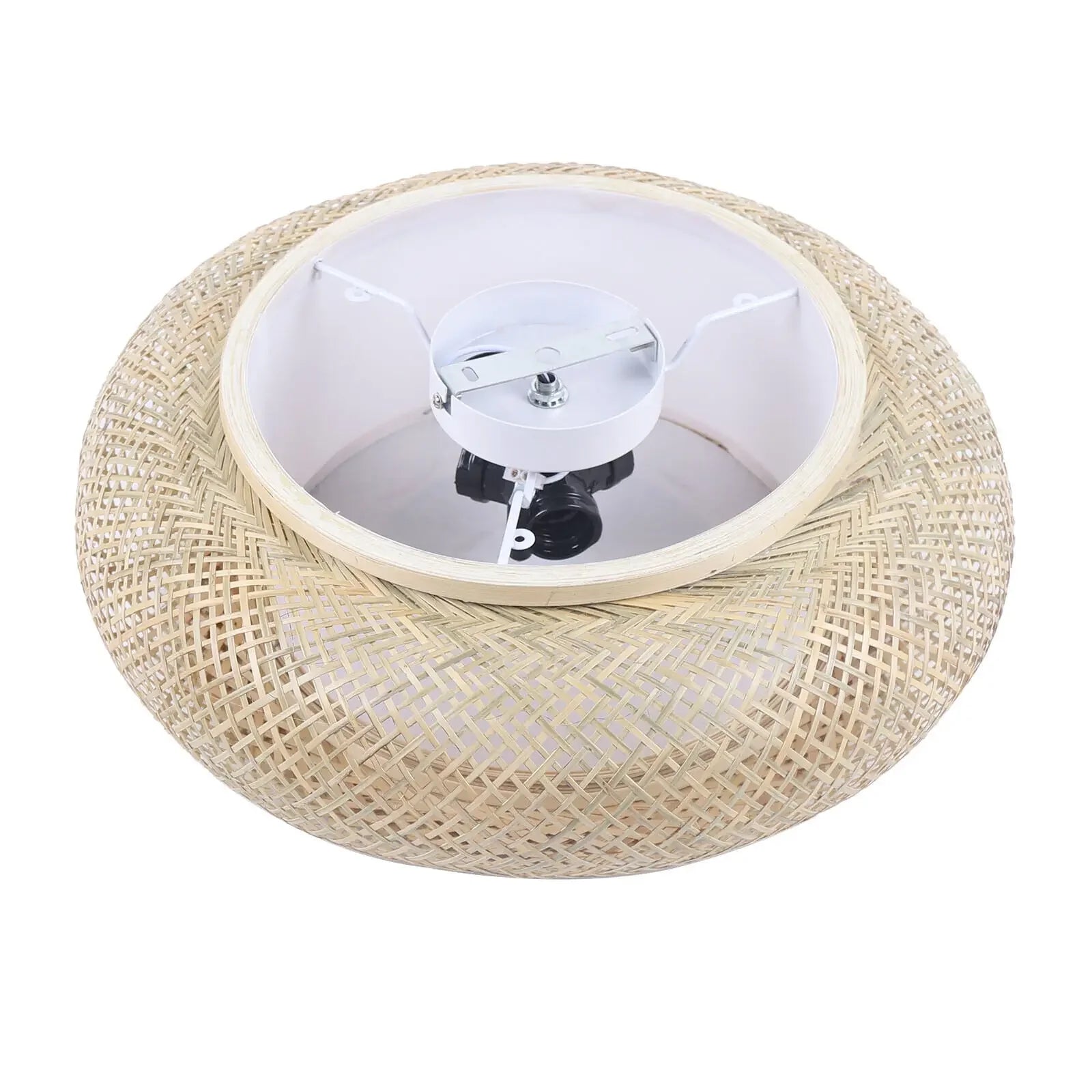 20" Flush Mount Bamboo Shade Ceiling Light Fixture Hanging Pendant Lamp Design Lamps for Living Room Lights Ceiling Lights