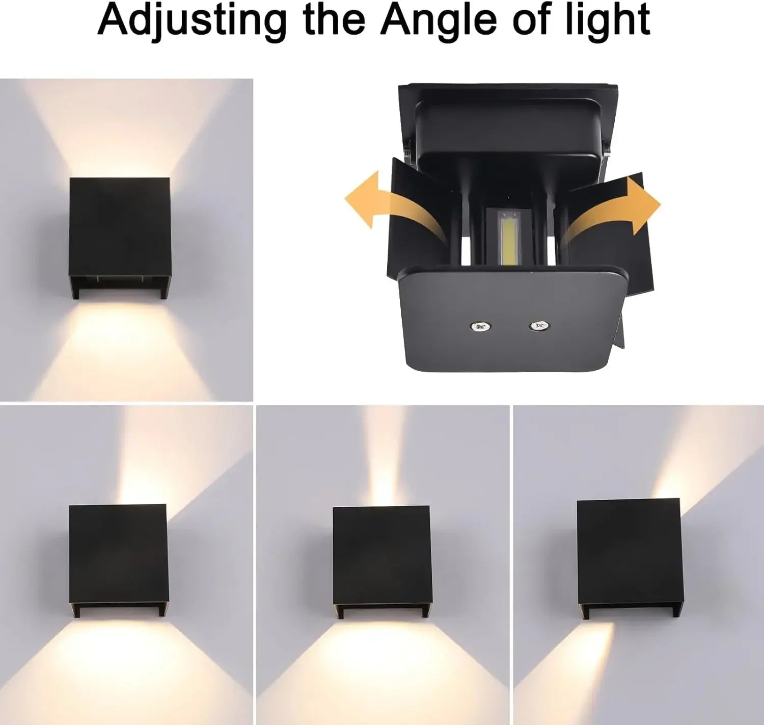 4 Pack Outdoor Wall Lights Exterior/Interior LED Wall Sconces IP65 Waterproof Square Aluminum Wall Lamps Outdoor Lighting Fixtur