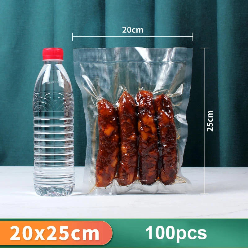 Vacuum Packaging Bags for Food 100Pcs Food Vacuum Storage Packaging Bag for Vacuum Sealer Thicker Food Fresh Keeping Sealing Bag