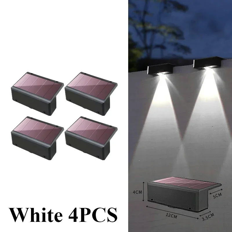 Solar Wall Lights Fence Lights Solar Powered Outdoor Waterproof LED Downlight Deck Lighting for Railing Mailbox Balcony Garden