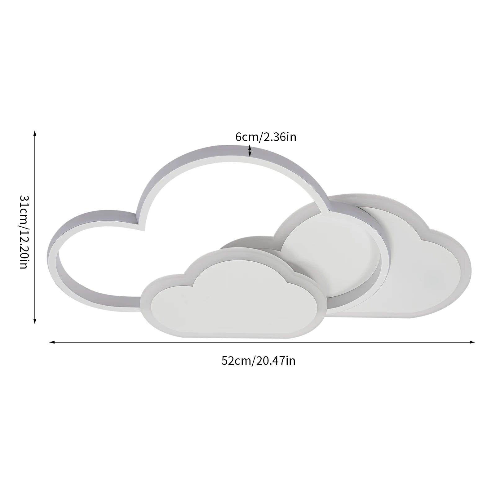 42W LED Cloud Ceiling Light White Ceiling Mounted for Bedroom Living Dining Room Study Kitchen Ceiling Chandelier Indoor Home