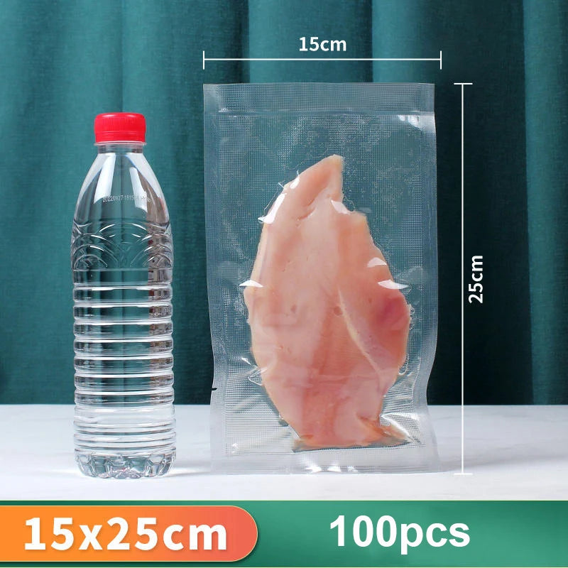 Vacuum Packaging Bags for Food 100Pcs Food Vacuum Storage Packaging Bag for Vacuum Sealer Thicker Food Fresh Keeping Sealing Bag