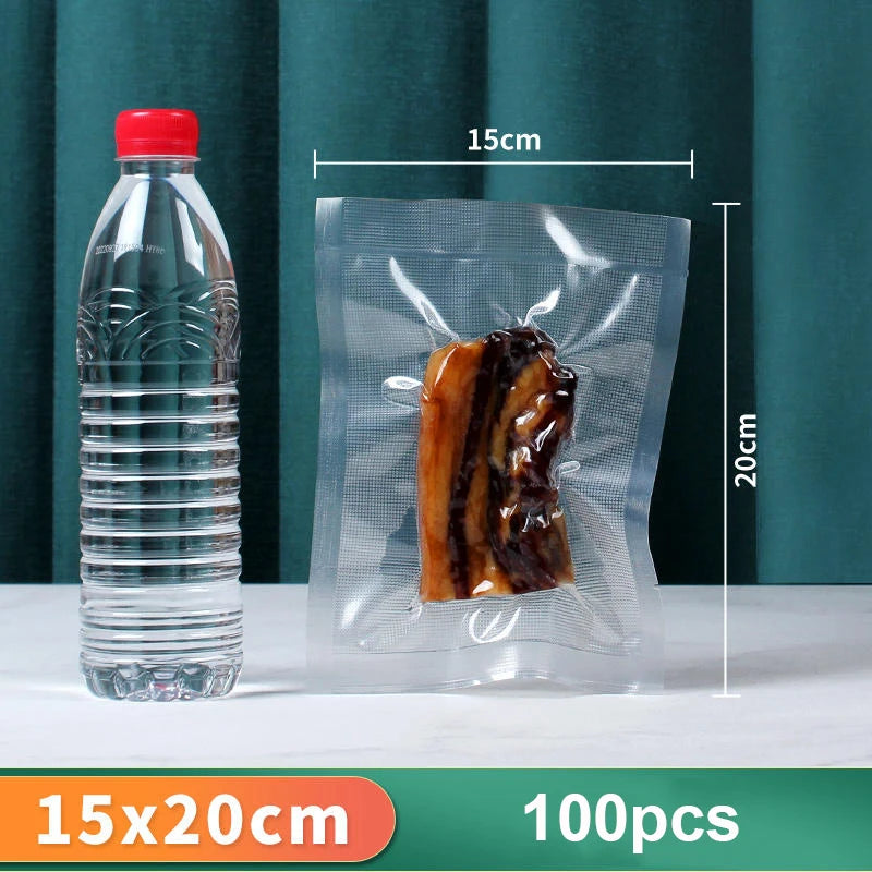 Vacuum Packaging Bags for Food 100Pcs Food Vacuum Storage Packaging Bag for Vacuum Sealer Thicker Food Fresh Keeping Sealing Bag