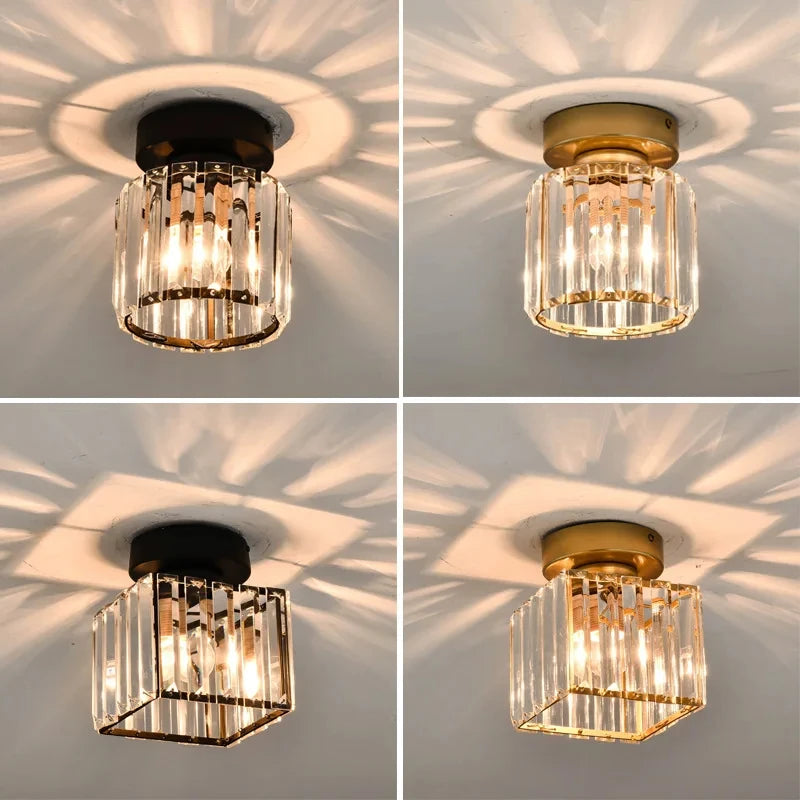 Crystal Ceiling Light Corridor Channel Ceiling Lamp Luxur Balcony Aisle Lamp Home Foyer Track Light Kitchen Ceiling Light