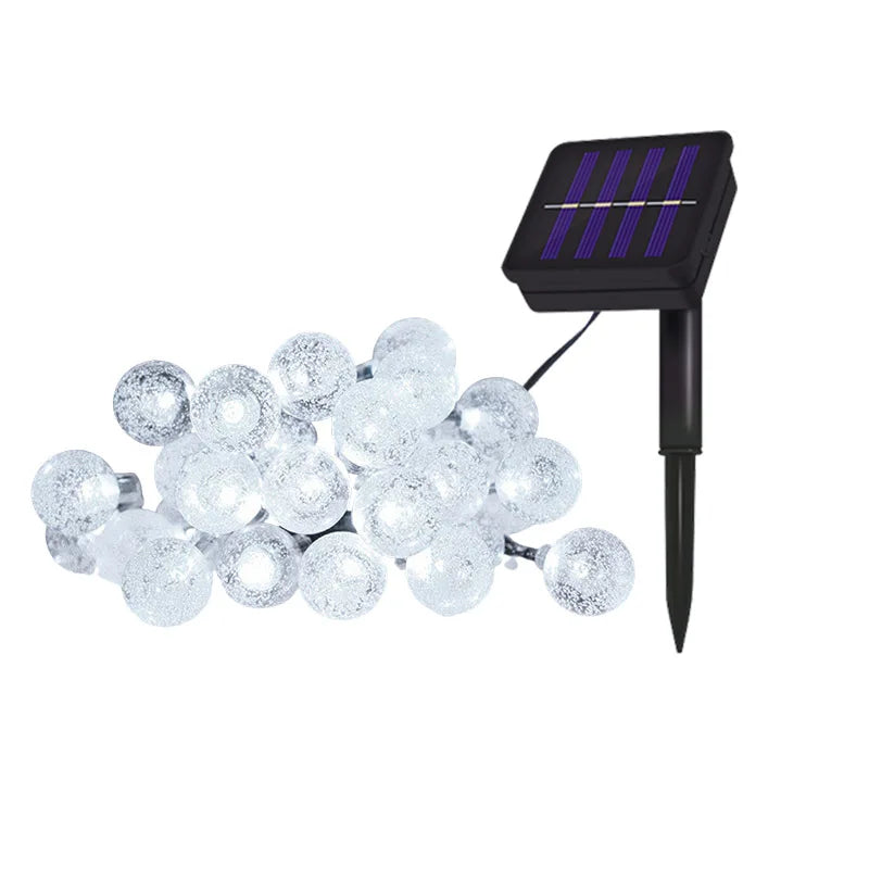 8 Mode Crystal Globe Ball Solar String Lights Outdoor Waterproof Solar Powered Patio Light for Garden Party Decor
