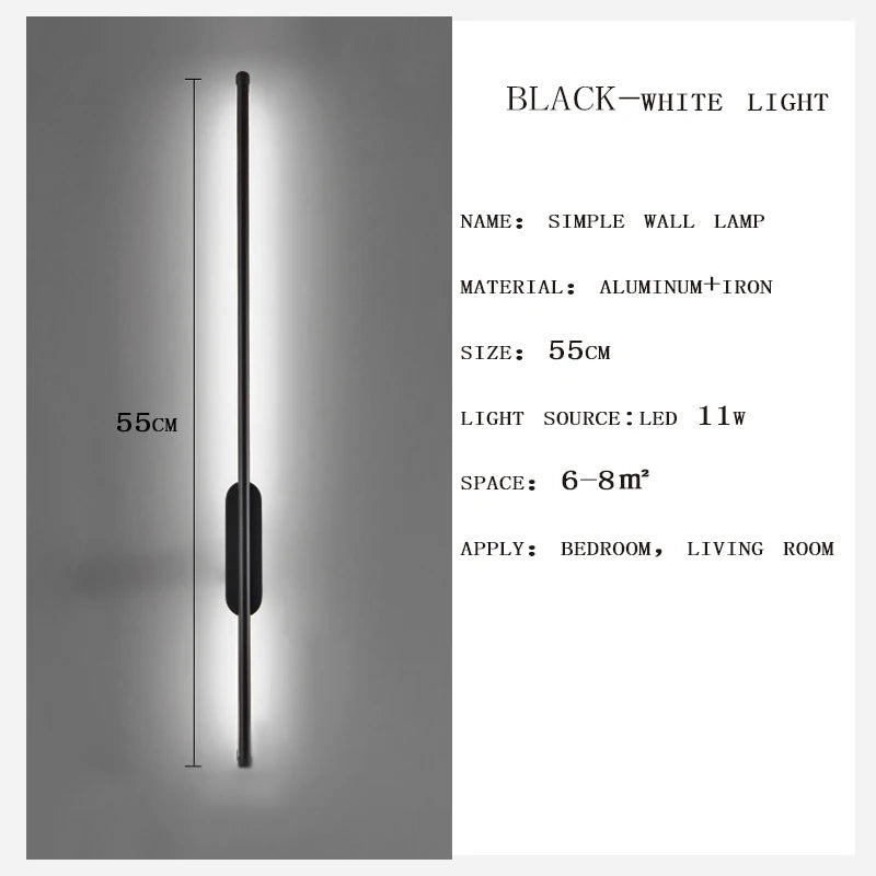Wall Lamp Bedroom Living Room Black Gold LED Wall Lamps Modern Simple Strip Ceiling Lights for Kitchen Corridor Lighting Fixture