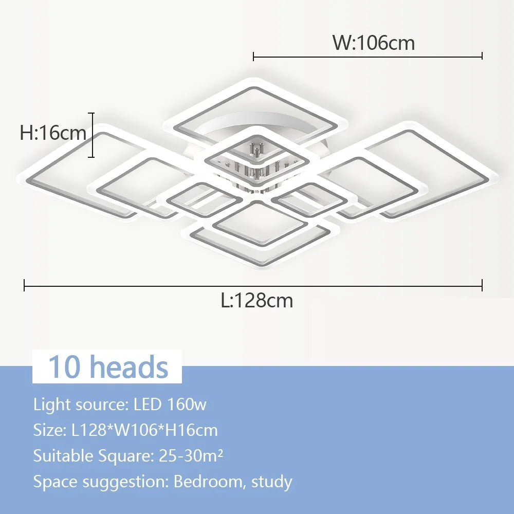 Nordic Pendant Light Ceiling Lamp Modern Square LED Chandelier Suitable for Bedrooms Living Rooms Kitchen Dining Lighting Decor