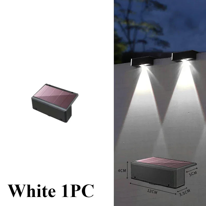Solar Wall Lights Fence Lights Solar Powered Outdoor Waterproof LED Downlight Deck Lighting for Railing Mailbox Balcony Garden
