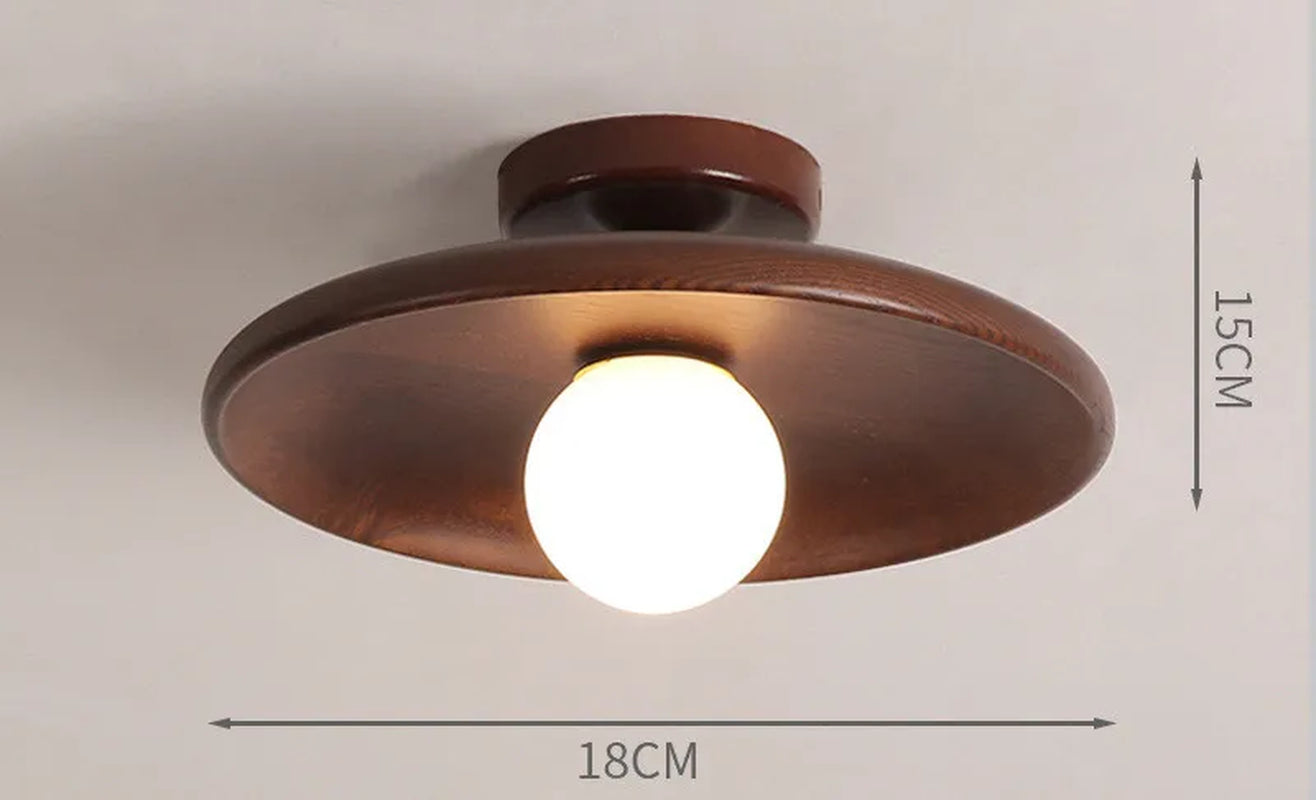 Modern Wooden Ceiling Light Log Color Walnut Wood Ceiling Lamps for Aisle Corridor Passway Stairs Surface Ceiling Lighting G9