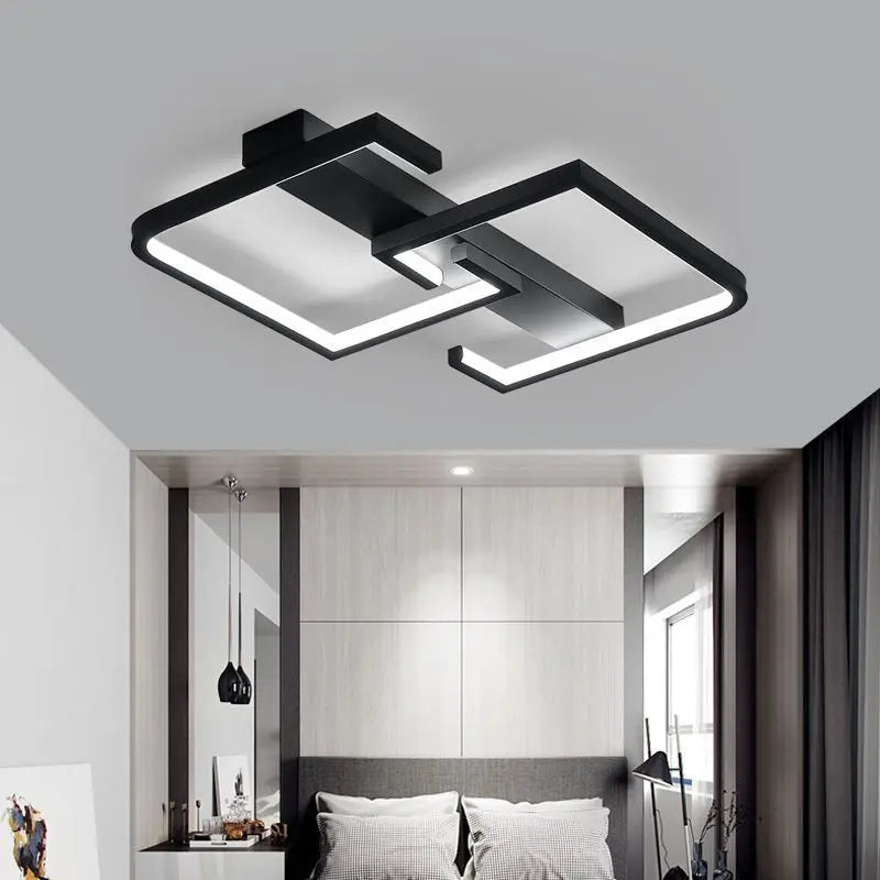 Nordic Remote Control Led Ceiling Lights Modern Bedroom Ceiling Light 220V Living Room Black Dimmable Led Ceiling Lamps Lighting