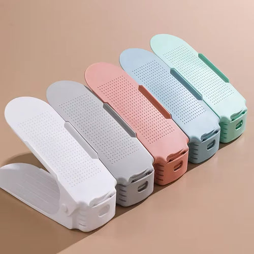 10Pcs Shoe Stacker Adjustable Shoe Slots Organizer Shoes Slots Space Saver Double Deck Rack Holder for Closet Organization Hot