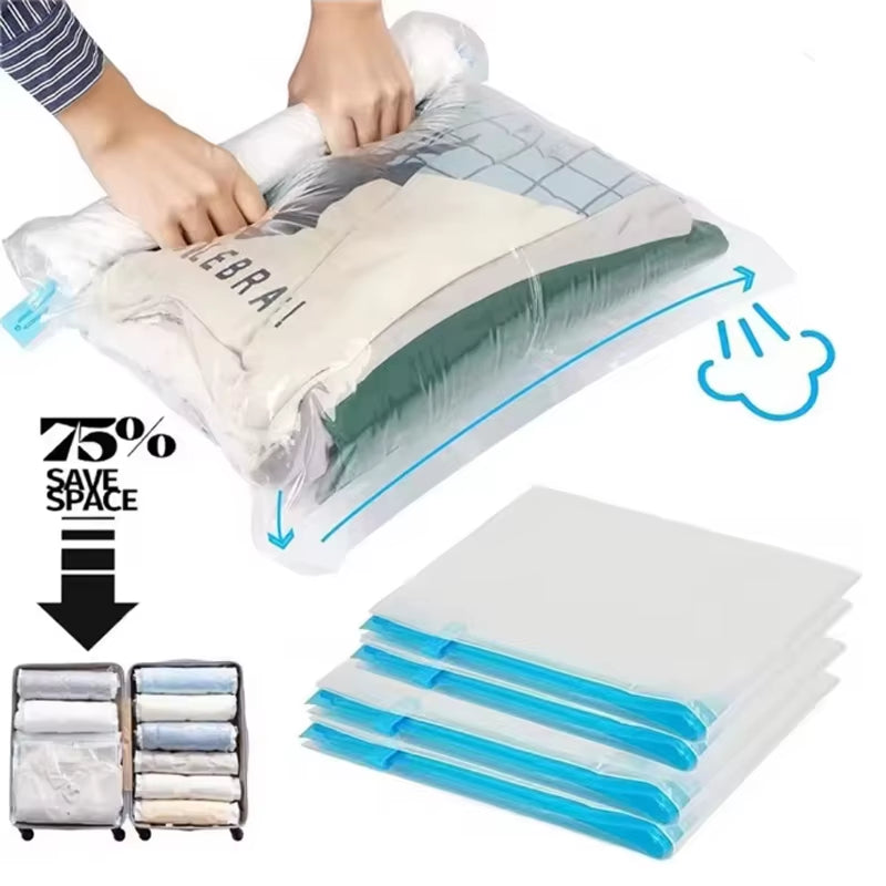 Travel Compression Bags, Roll up Travel Space Saver Bags for Luggage, Cruise Ship Essentials Cothes, Folding Compressed Bag